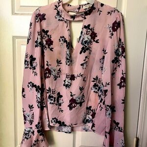 Living Doll Pink Floral Cut-Out Blouse